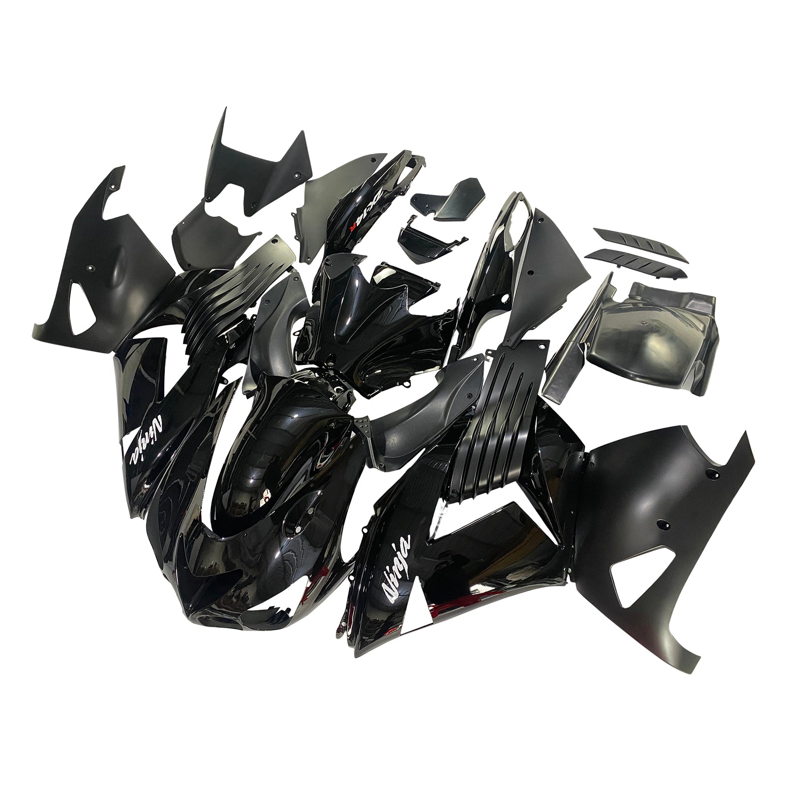 Amotopart 2006-2011 Kawasaki ZX14R GLOSS Black Failing Kit