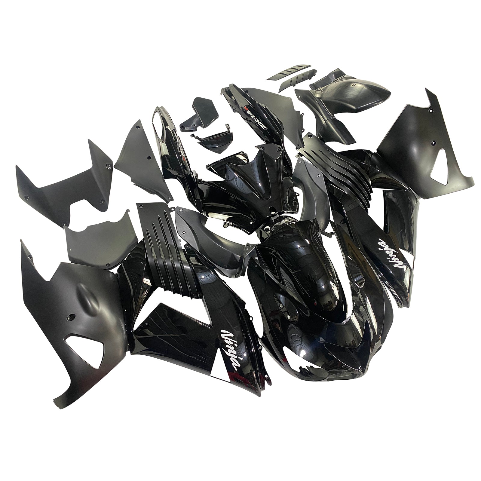 Amotopart 2006-2011 Kawasaki ZX14R GLOSS Black Failing Kit