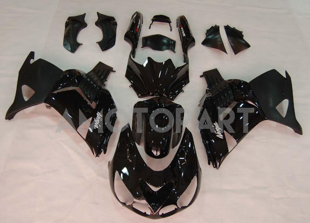 Amotopart 2006-2011 Kawasaki ZX14R Gloss Black Fairing Kit