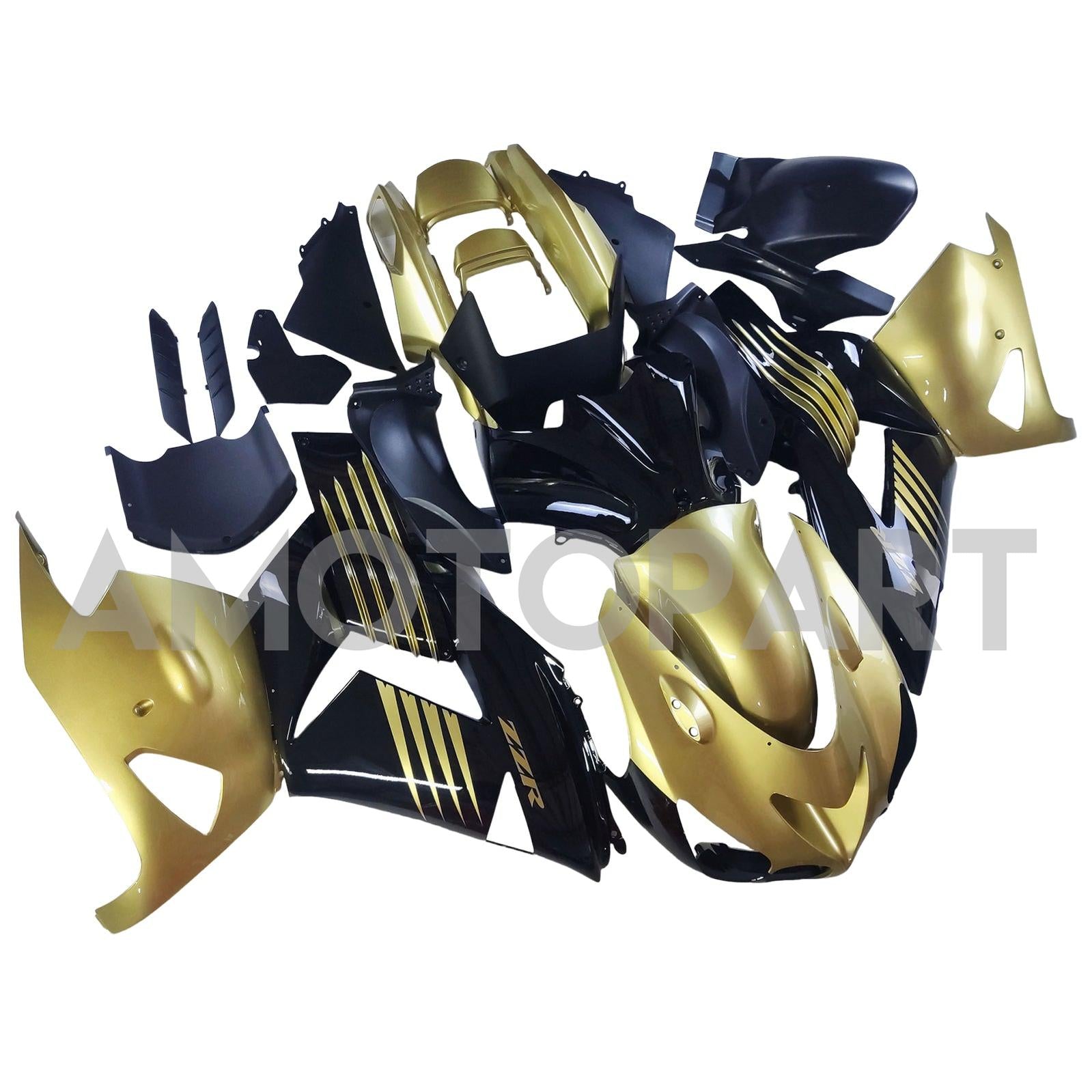 Amotopart 2006-2011 Kawasaki ZX14R GLOSS GLOSS & BLACK FAILING KIT