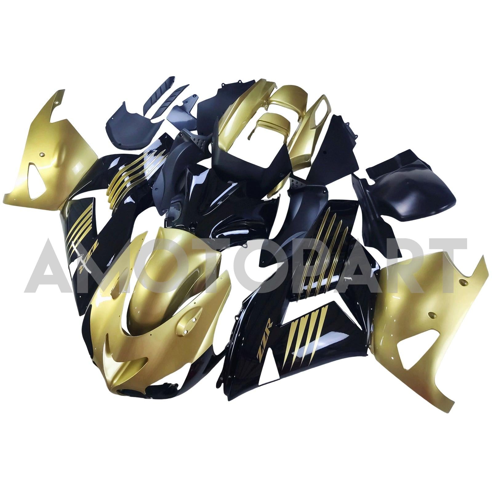Amotopart 2006-2011 Kawasaki ZX14R GLOSS GLOSS & BLACK FAILING KIT