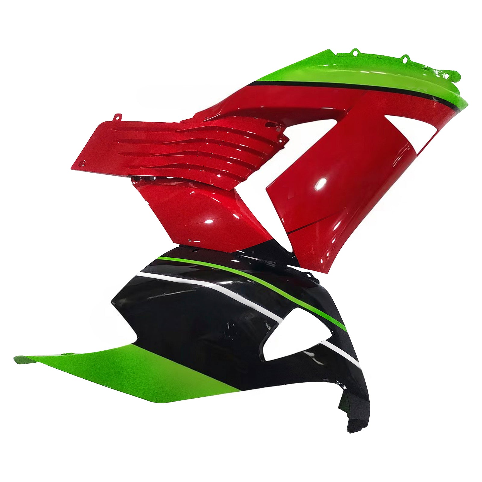 Amotopart 2006-2011 Kawasaki ZX14R Green&Red Fairing Kit