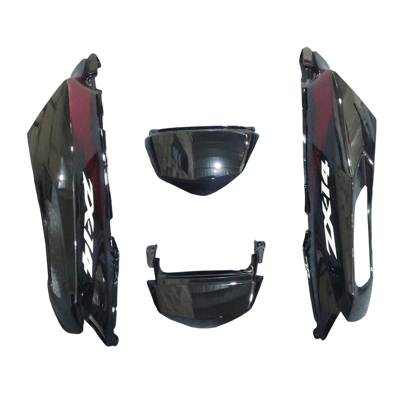 Amotopart 2006-2011 Kawasaki ZX14R ZZR1400 Black Red  Fairing Kit