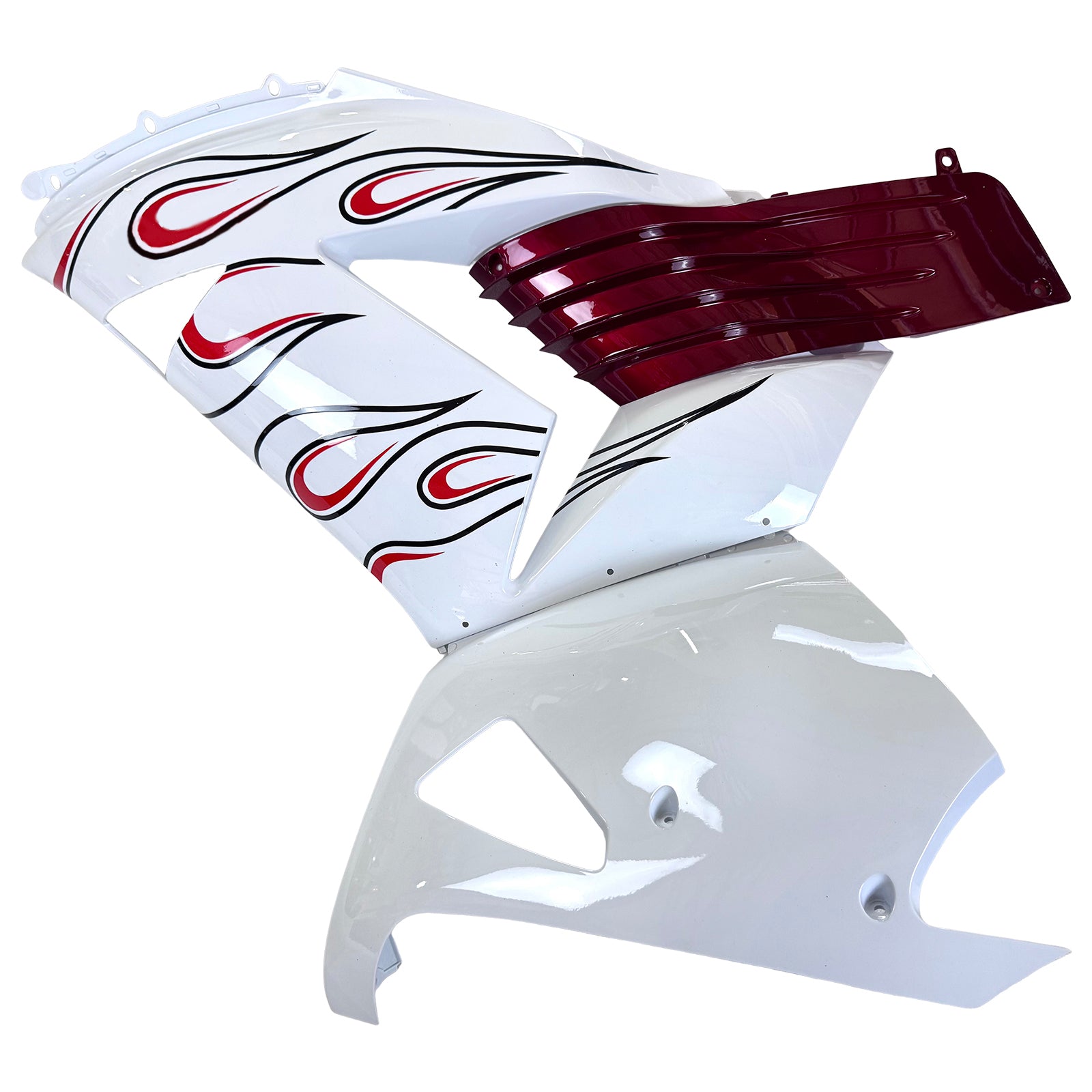 Amotopart 2006-2011 Kawasaki ZX14R ZZR1400 White Black Fairing Kit