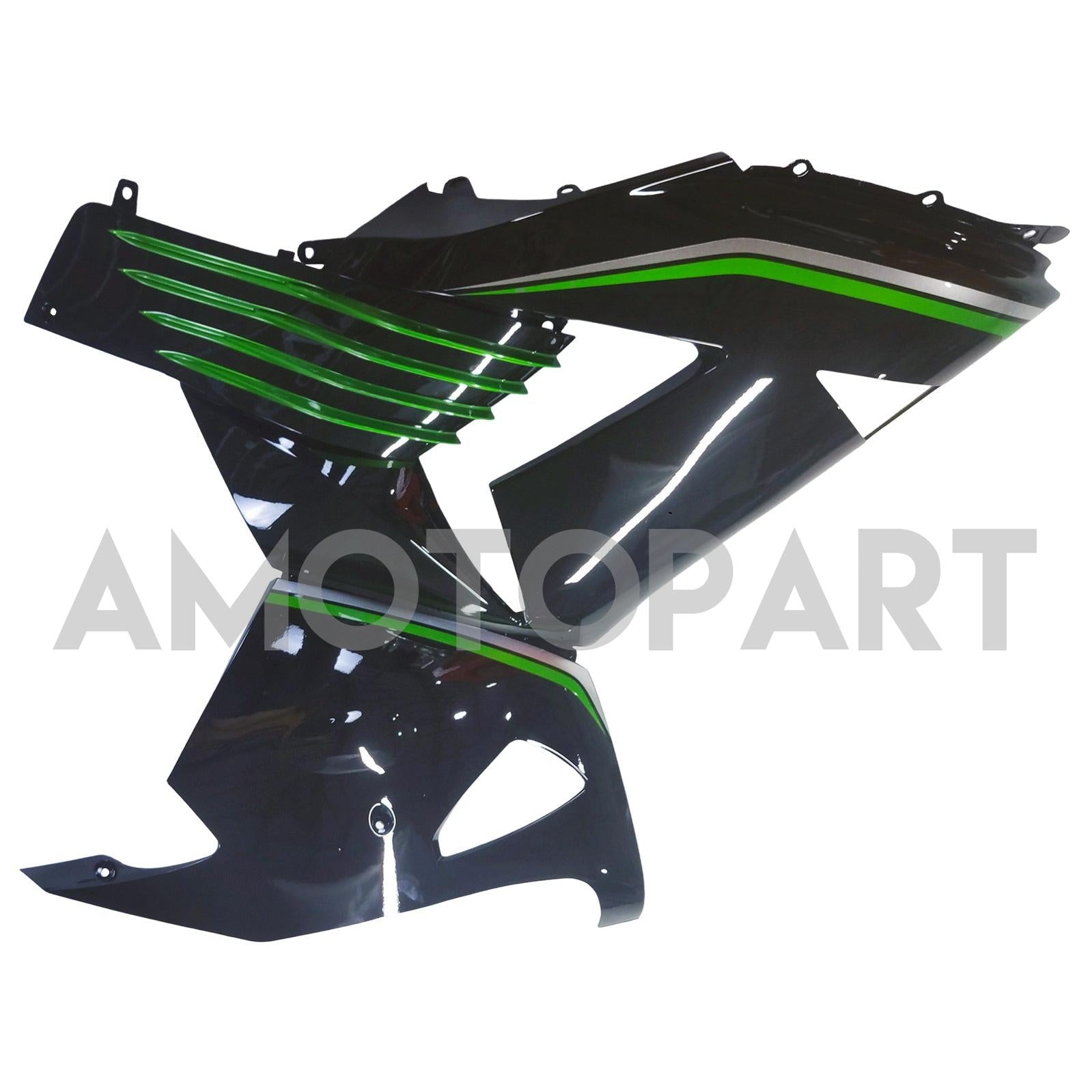 Amotopart 2006-2011 Kawasaki ZX14R ZZR1400 Glossy Black & Green  Fairing Kit
