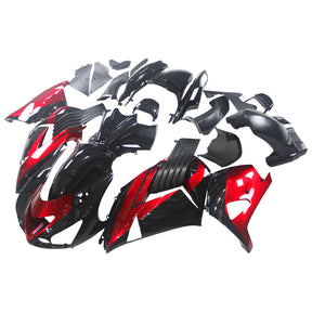 Amotopart 2006-2011 Kit carena Kawasaki ZX14R ZZR1400 rosso nero lucido