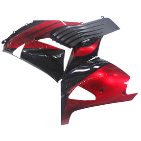 Amotopart 2006-2011 Kawasaki ZX14R ZZR1400 Glossy Red Black Fairing Kit