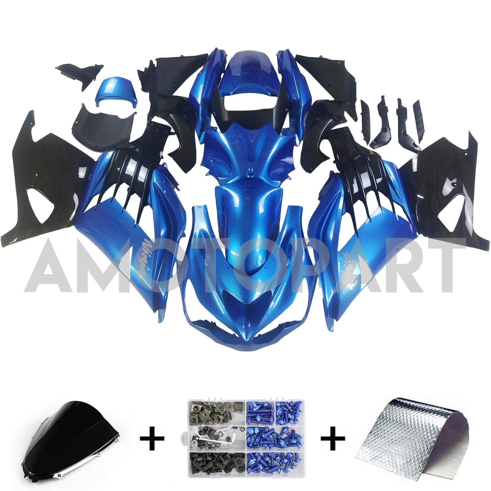 Amotopart Kawasaki 2012-2025 ZX14R Blue Fairing Kit