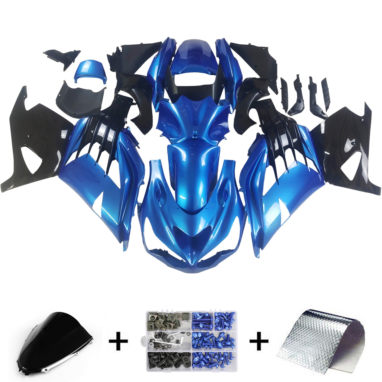 Amotopart Kawasaki 2012-2025 ZX14R Blue Fairing Kit