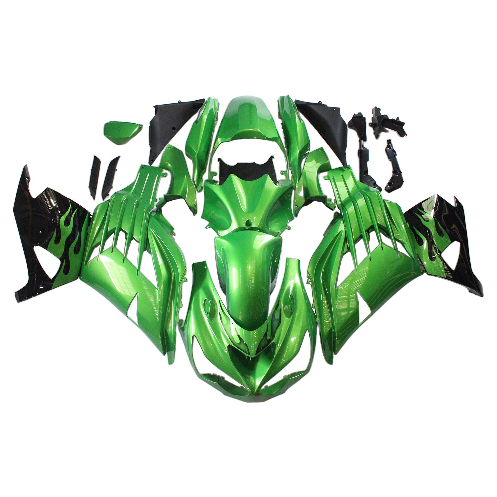 Amotopart Kawasaki 2012-2022 ZX14R Green Fairing Kit