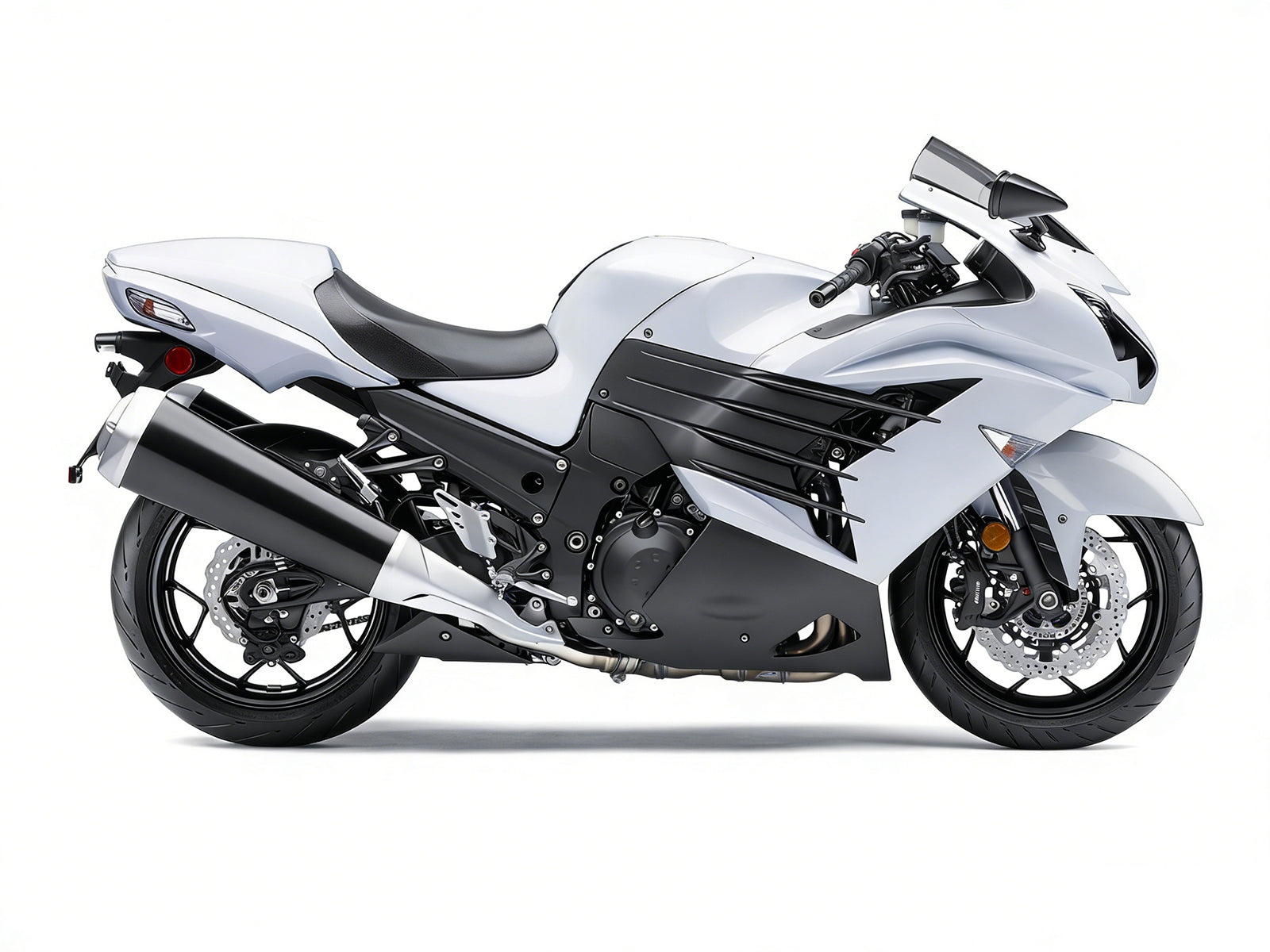 Amotopart Kawasaki 2012-2025 ZX14R White Fairing Kit