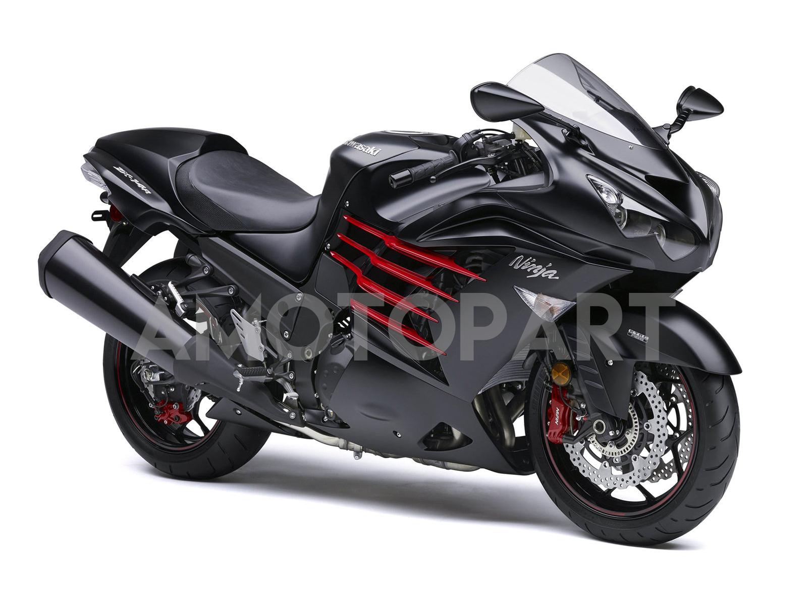 Amotopart Kawasaki 2012-2022 ZX14R Black Red Fairing Kit
