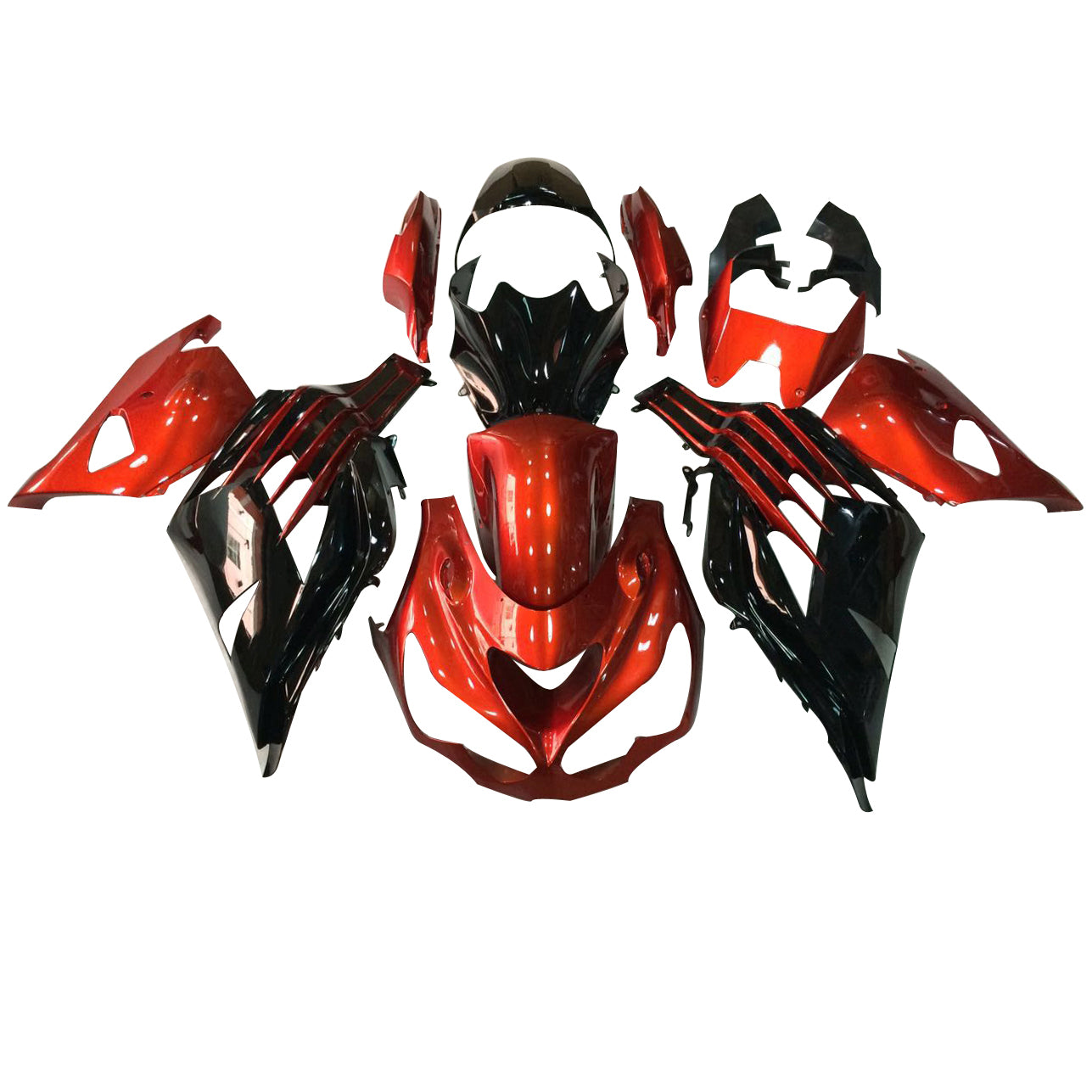 Amotopart Kawasaki 2012-2025 ZX14R Black Mix Red Fairing Kit