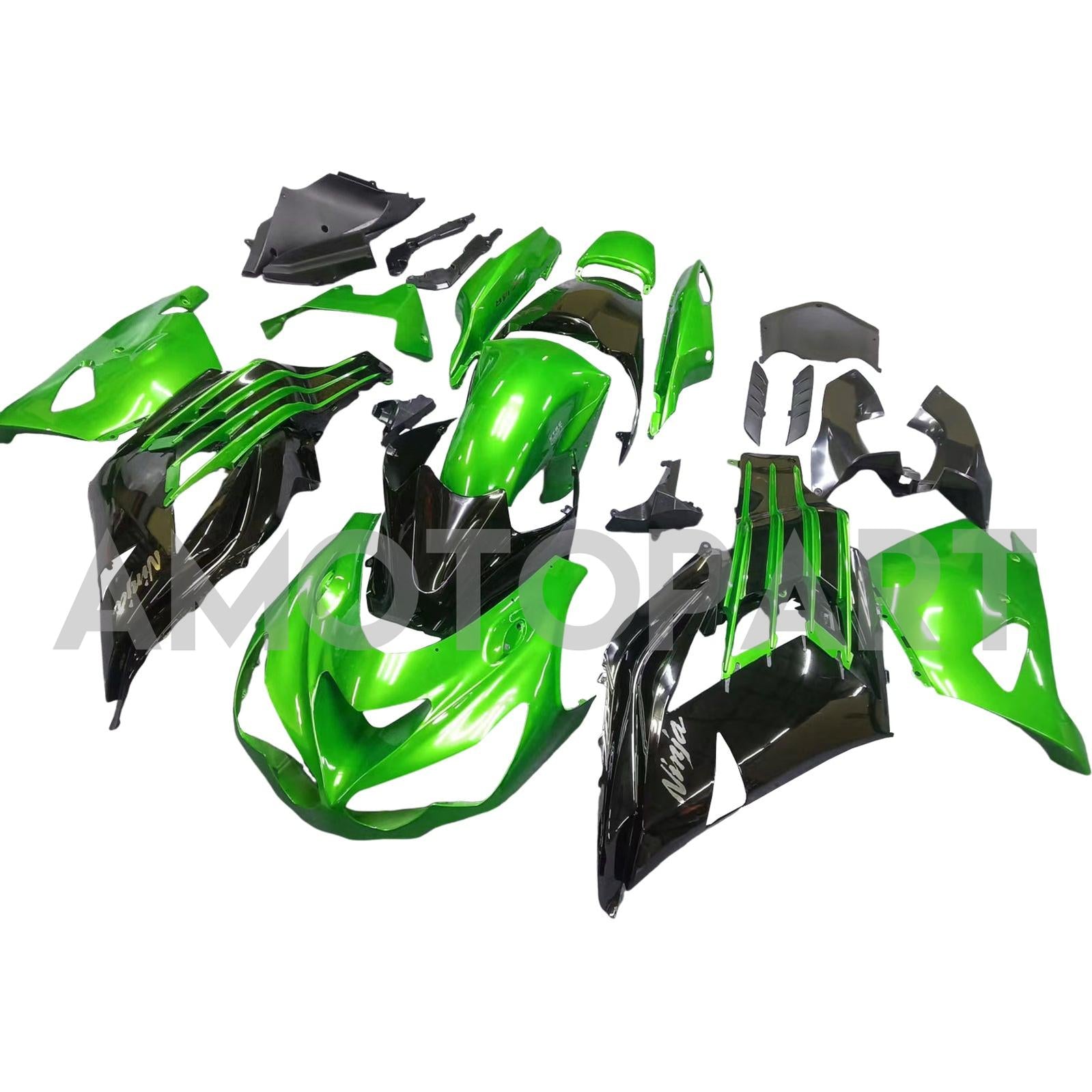Amotopart Kawasaki 2012-2025 ZX14R Schwarzer Mix Greenverreichterung Kit