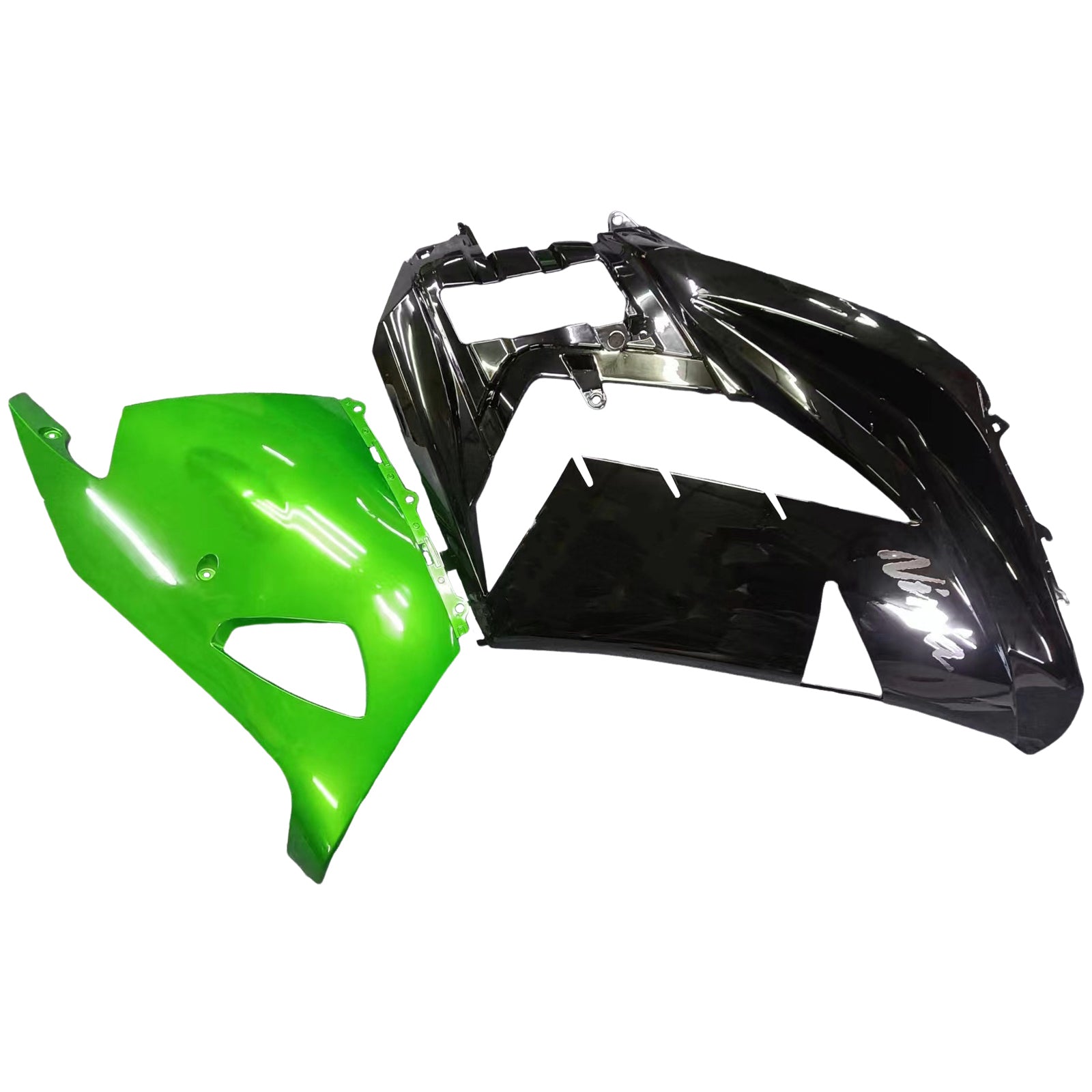 Amotopart Kawasaki 2012-2022 ZX14R Black Mix Green Fairing Kit