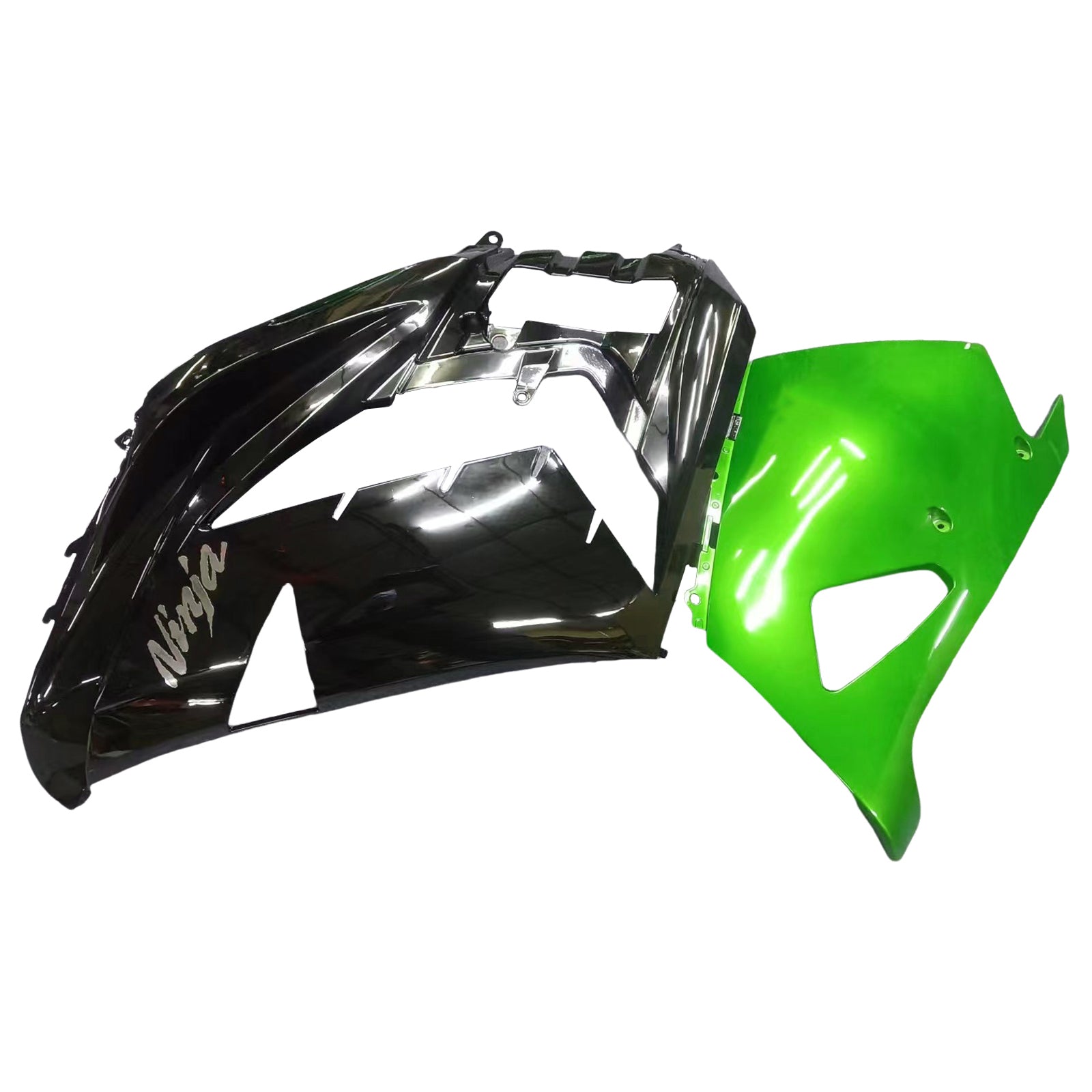 Amotopart Kawasaki 2012-2022 ZX14R Black Mix Green Fairing Kit