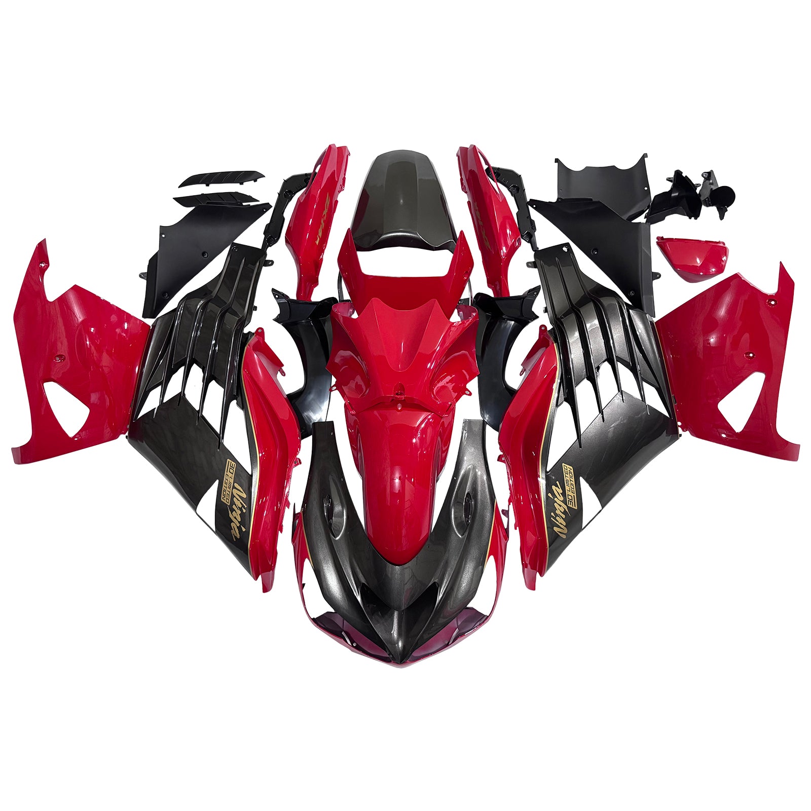 Amotopart Kawasaki 2012-2025 ZX14R ブラック レッドフェアリング