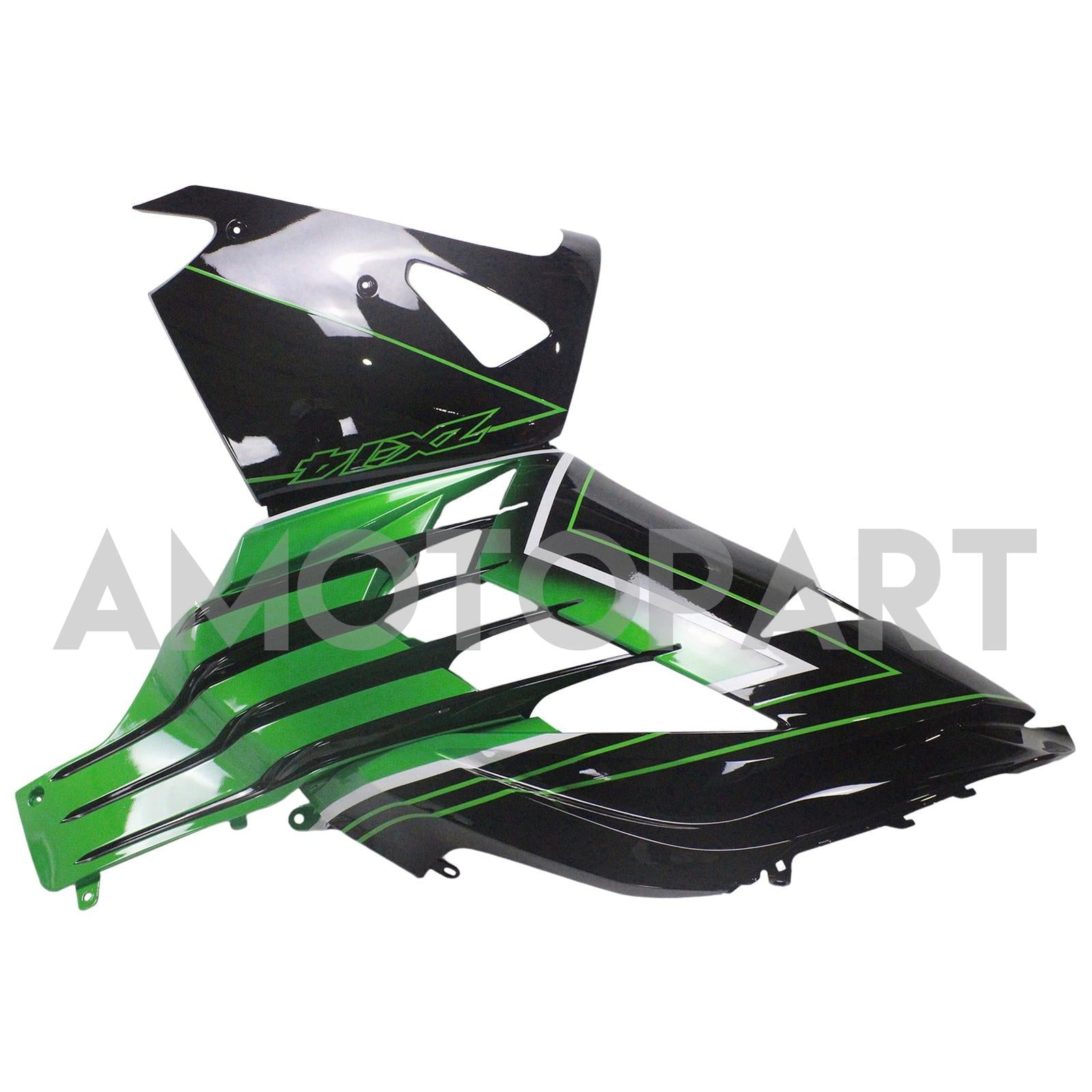 Amotopart Kawasaki 2012-2025 ZX14R Black With Green Fairing Kit