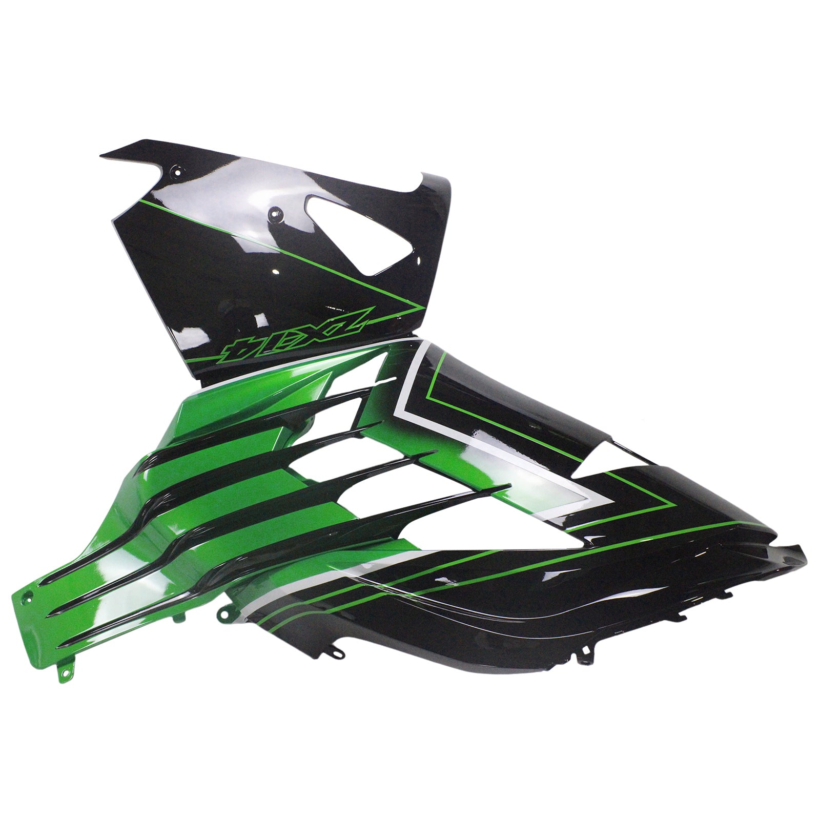 Amotopart Kawasaki 2012-2022 ZX14R Black With Green Fairing Kit