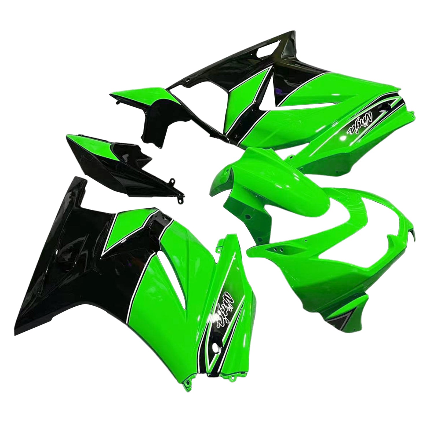 Amotopart 2008-2012 Kawasaki ZX250 Fairing Green&Black Kit