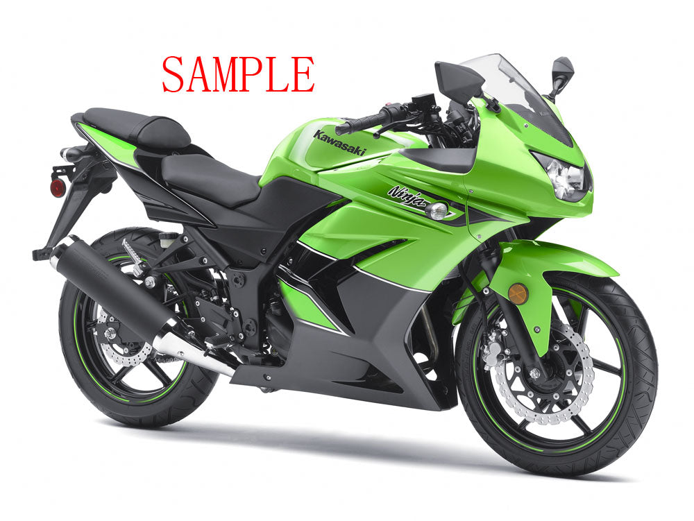 Amotopart 2008-2012 Kawasaki ZX250 フェアリング グリーン&ブラック キット