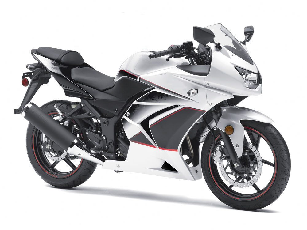 Amotopart 2008-2012 Kawasaki ZX250 Fairing White & Black Kit