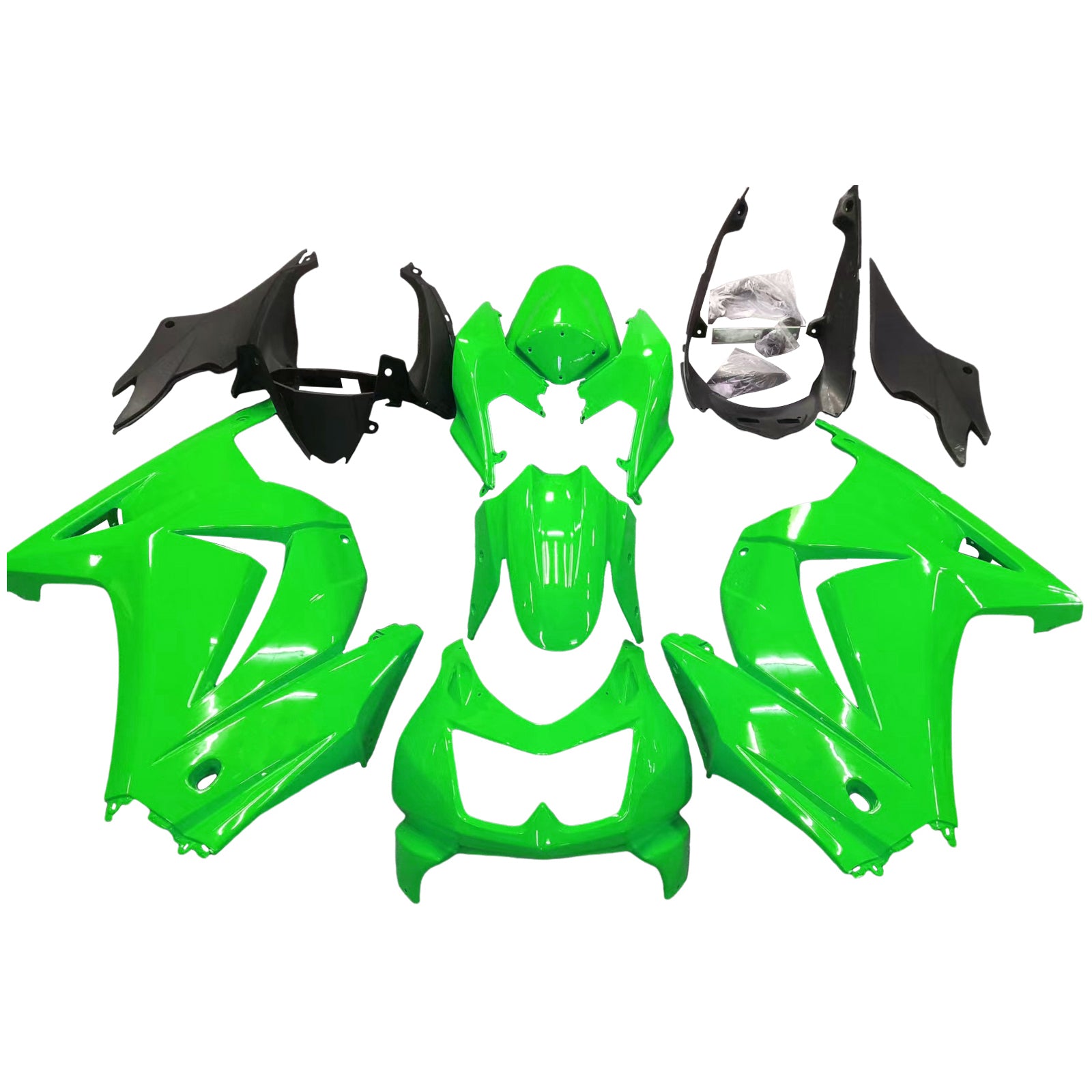 Amotopart 2008–2012 Kawasaki ZX250 Verkleidungs-Set in Grün