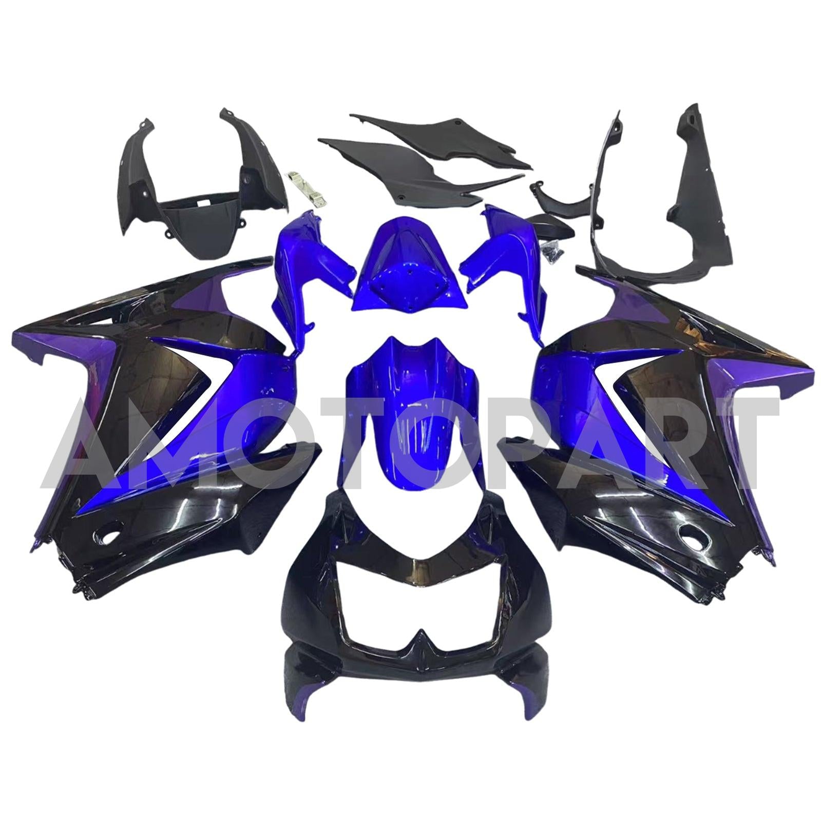 Amotopart 2008-2012 Kawasaki EX250 Ninja250r Black Purple Fearing Kit