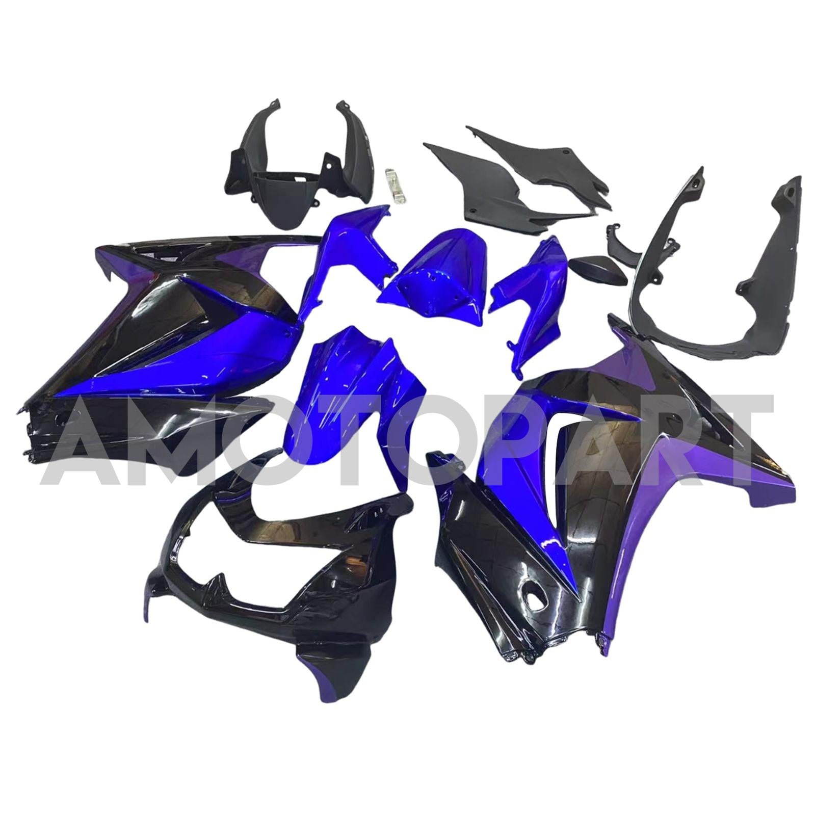 Amotopart 2008-2012 Kawasaki EX250 Ninja250r Black & Red Fairing Kit