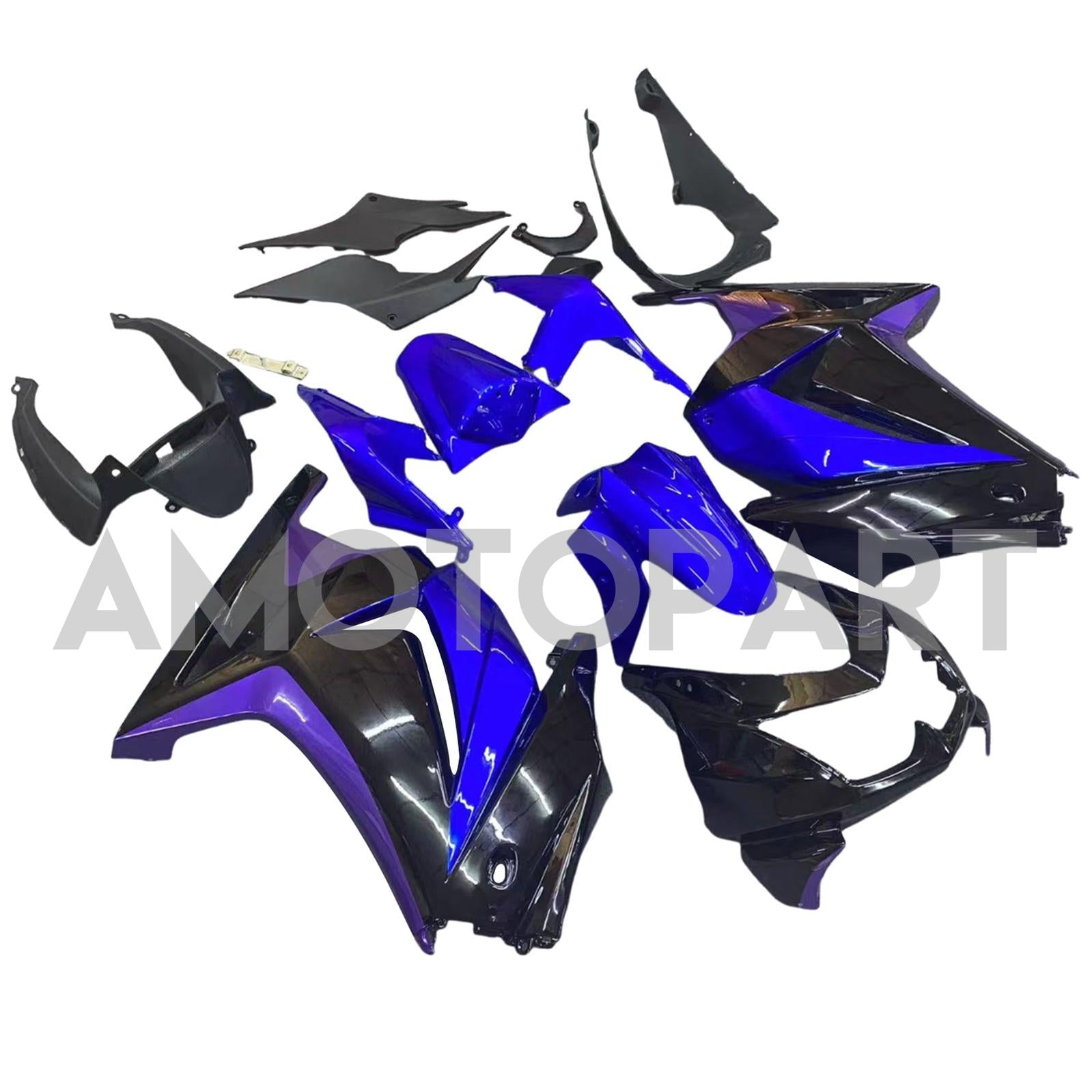 Amotopart 2008-2012 Kawasaki EX250 Ninja250r Black & Red Fairing Kit