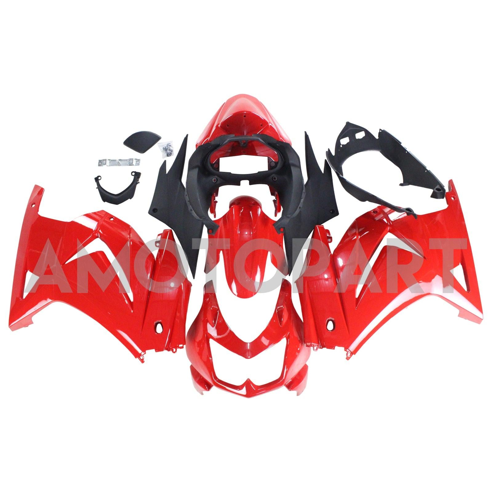 Amotopart 2008-2012 Kawasaki ZX250 Fairing Red&Black Kit