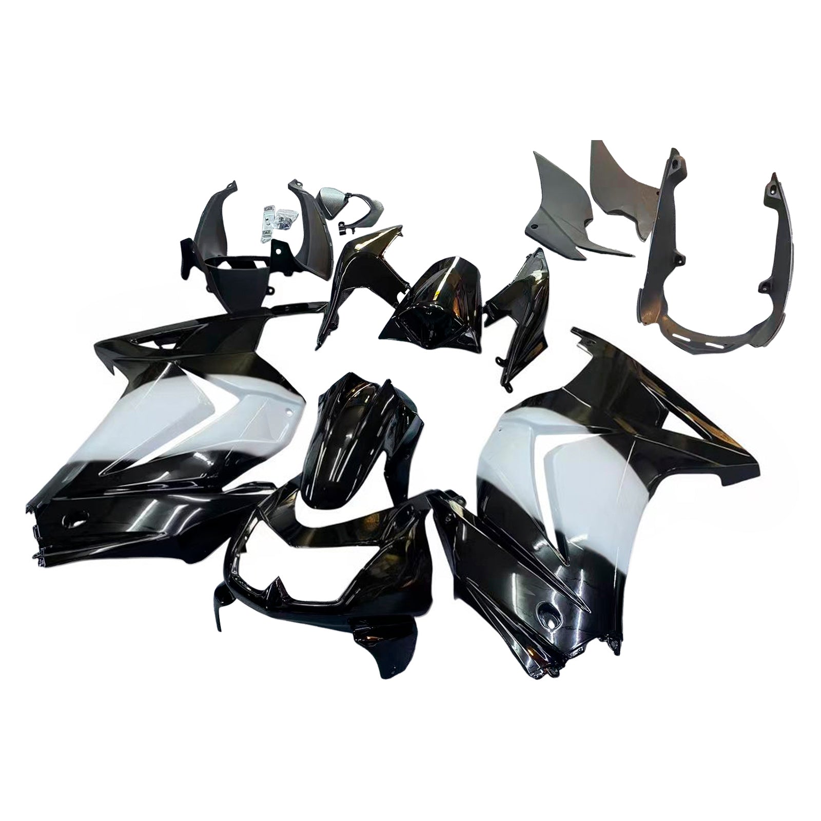 Amotopart Kawasaki EX250 Ninja250R 2008-2012 White&Black Style2 Fairing Kit