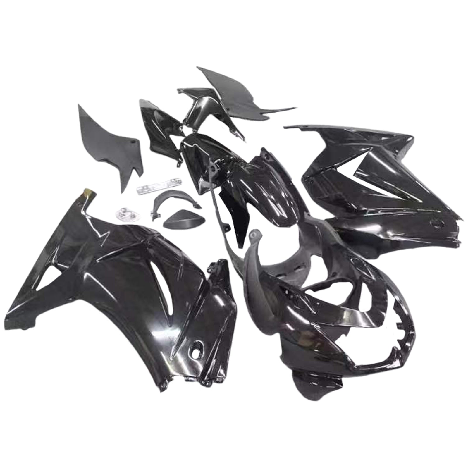 Amotopart Kawasaki EX250 Ninja250R 2008-2012 Black Style2 Fairing Kit