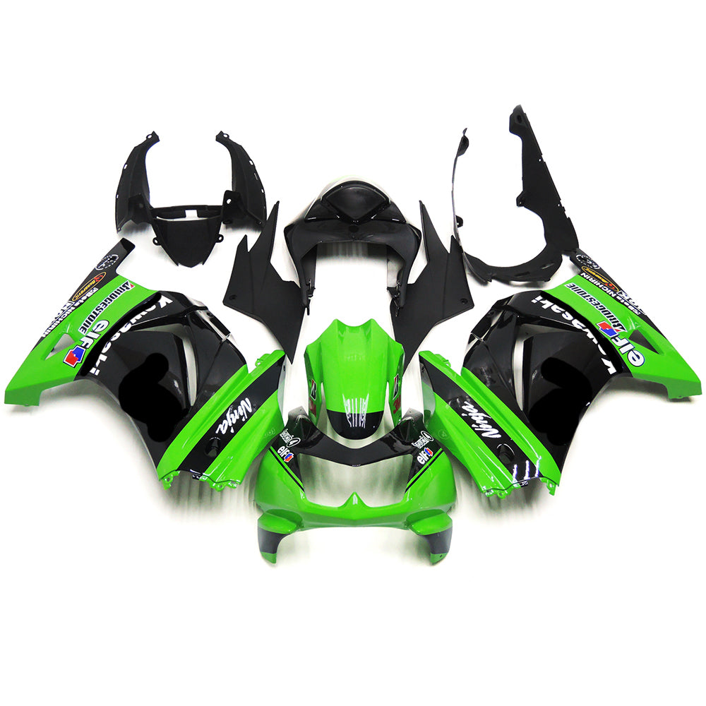 Amotopart Kawasaki EX250 Ninja250R 2008-2012 Green&Black Style2 Fairing Kit