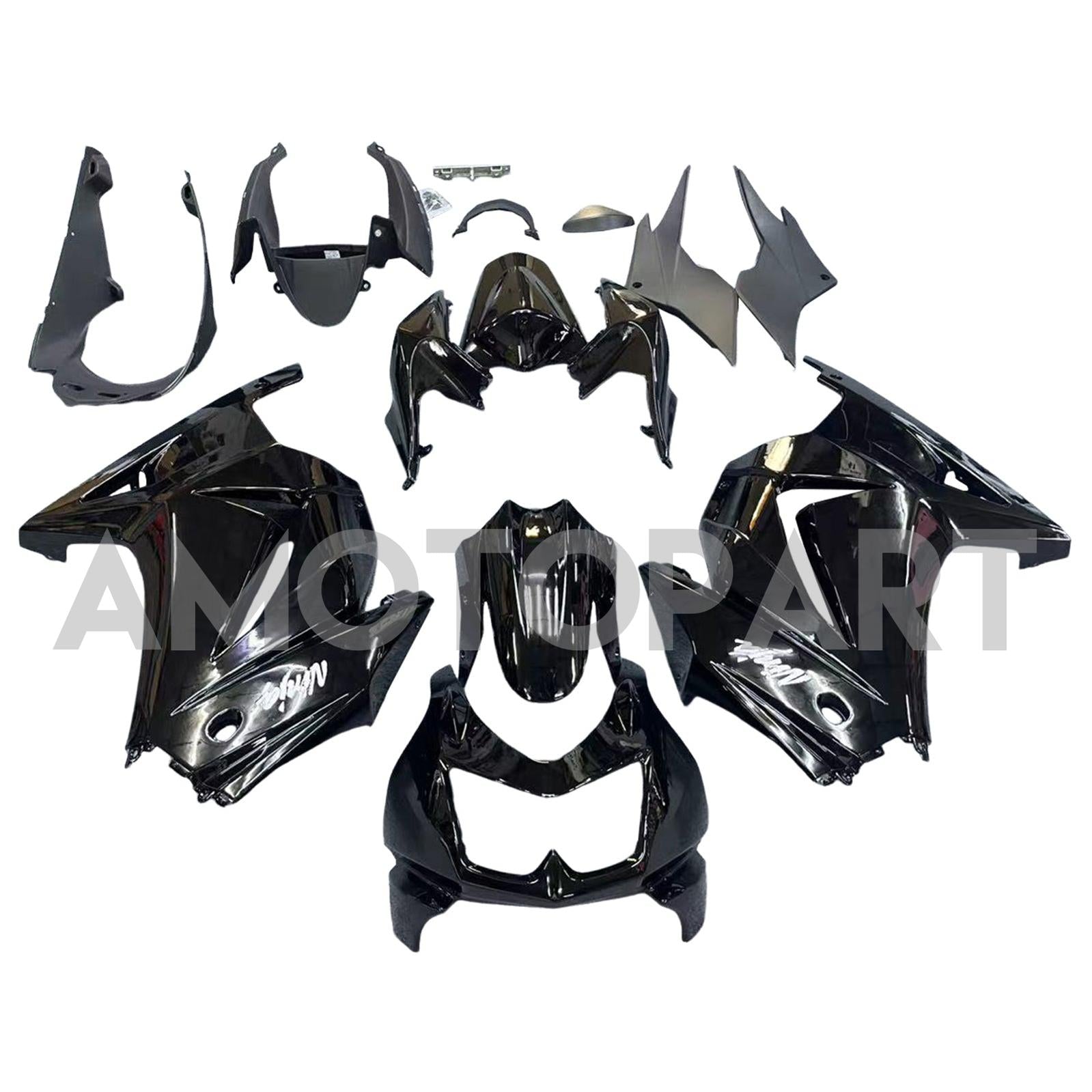 Amotopart Kawasaki EX250 Ninja250R 2008-2012 Black Style1 Abzugskit