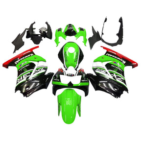 Amotopart Kit carena Kawasaki EX250 Ninja250R 2008-2012 Verde e Nero Style1