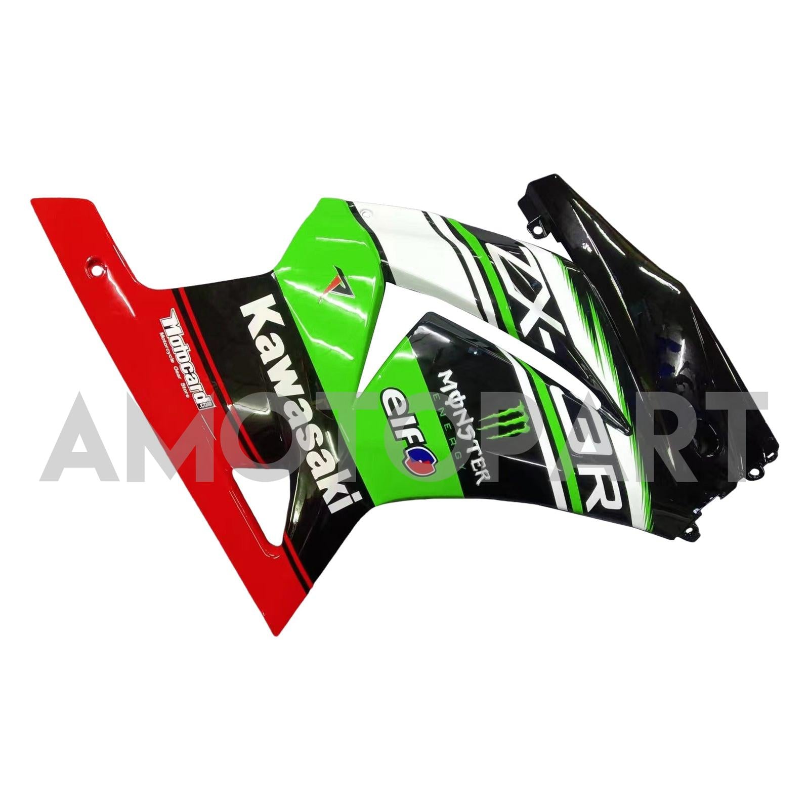Amotopart Kawasaki EX250 Ninja250R 2008-2012 グリーン&ブラック Style1 フェアリングキット