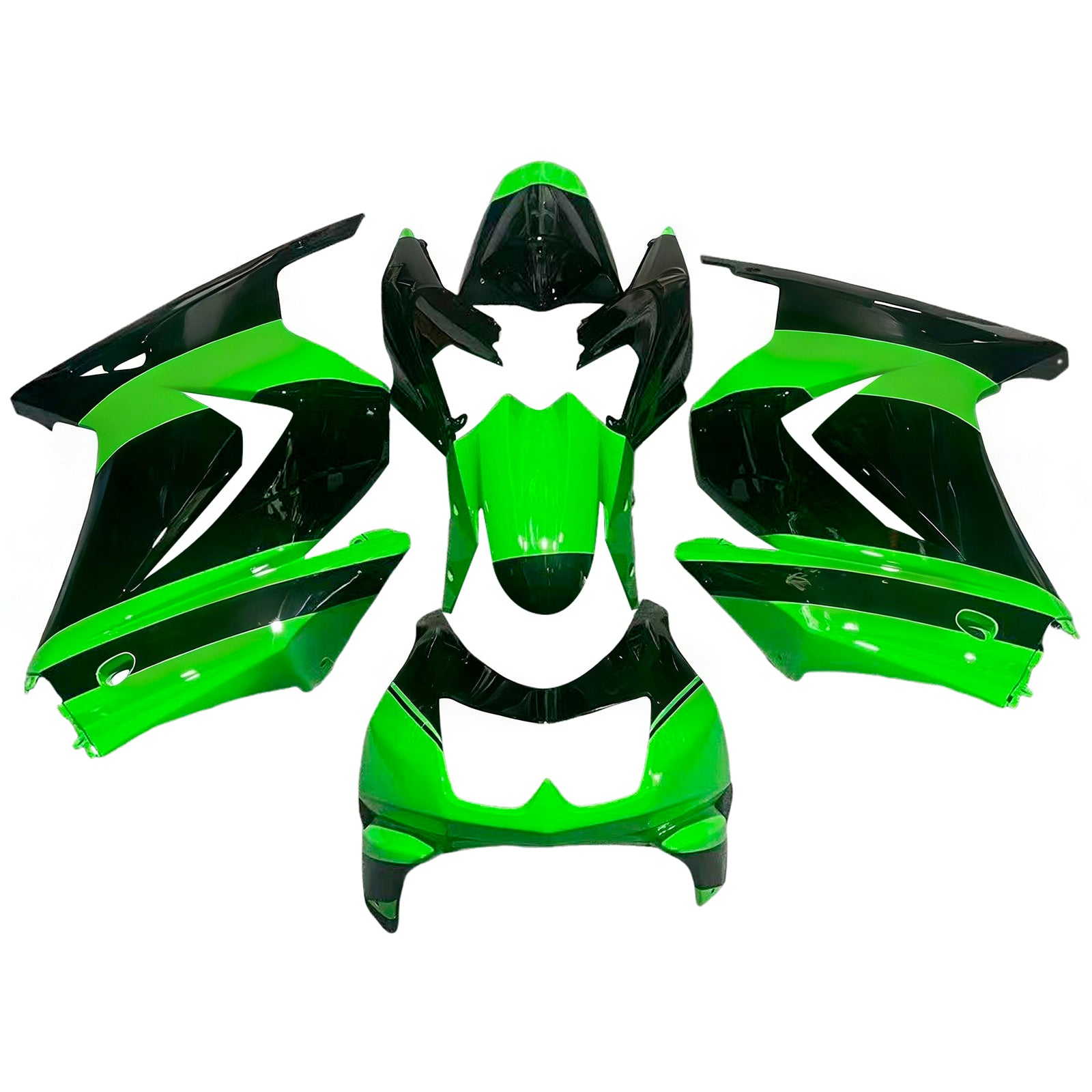 Amotopart 2008-2012 Kawasaki EX250 Ninja250R Green&BlackStyle2 Fairing Kit