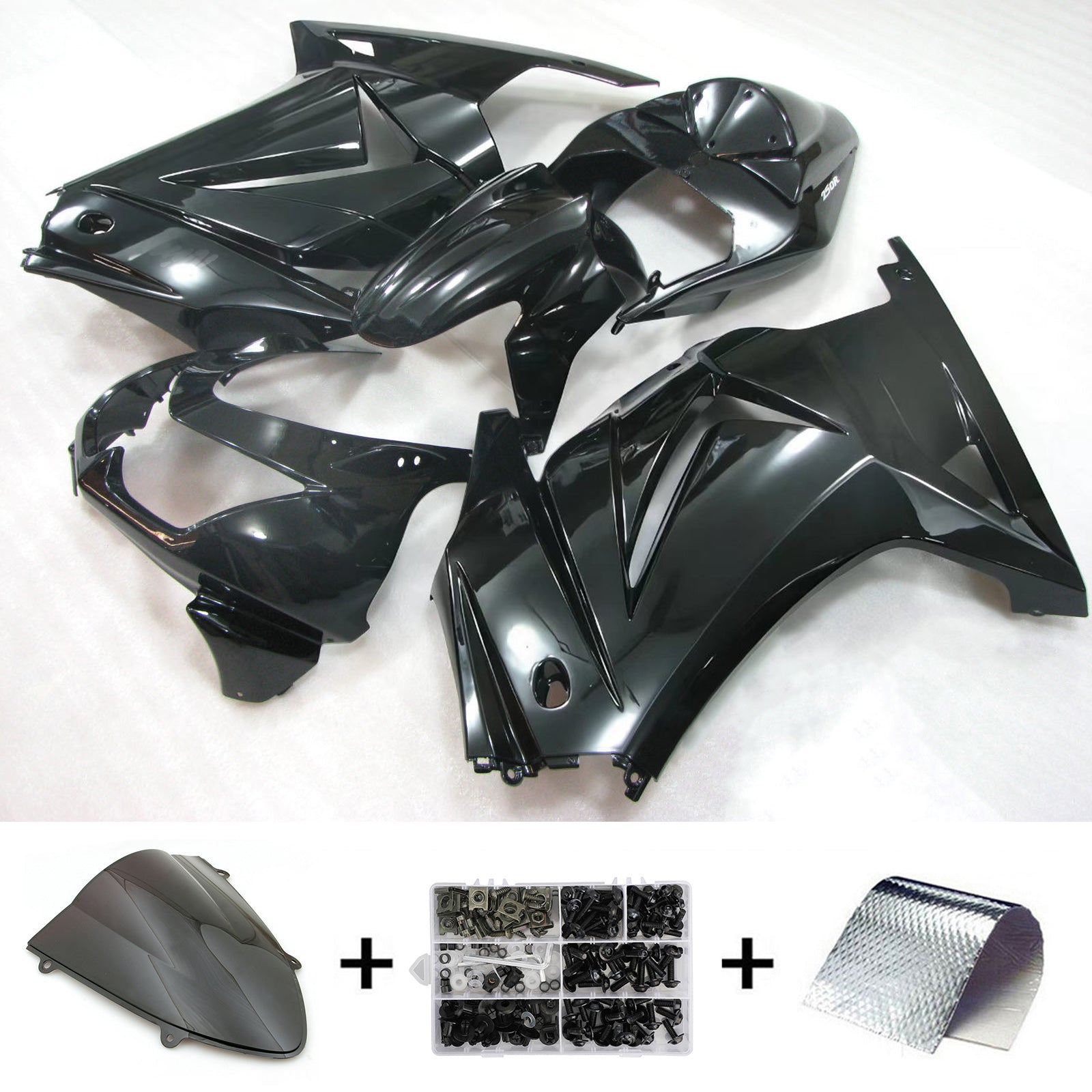Amotopart 2008-2012 Kawasaki EX250 Ninja250R Black   Fairing Kit