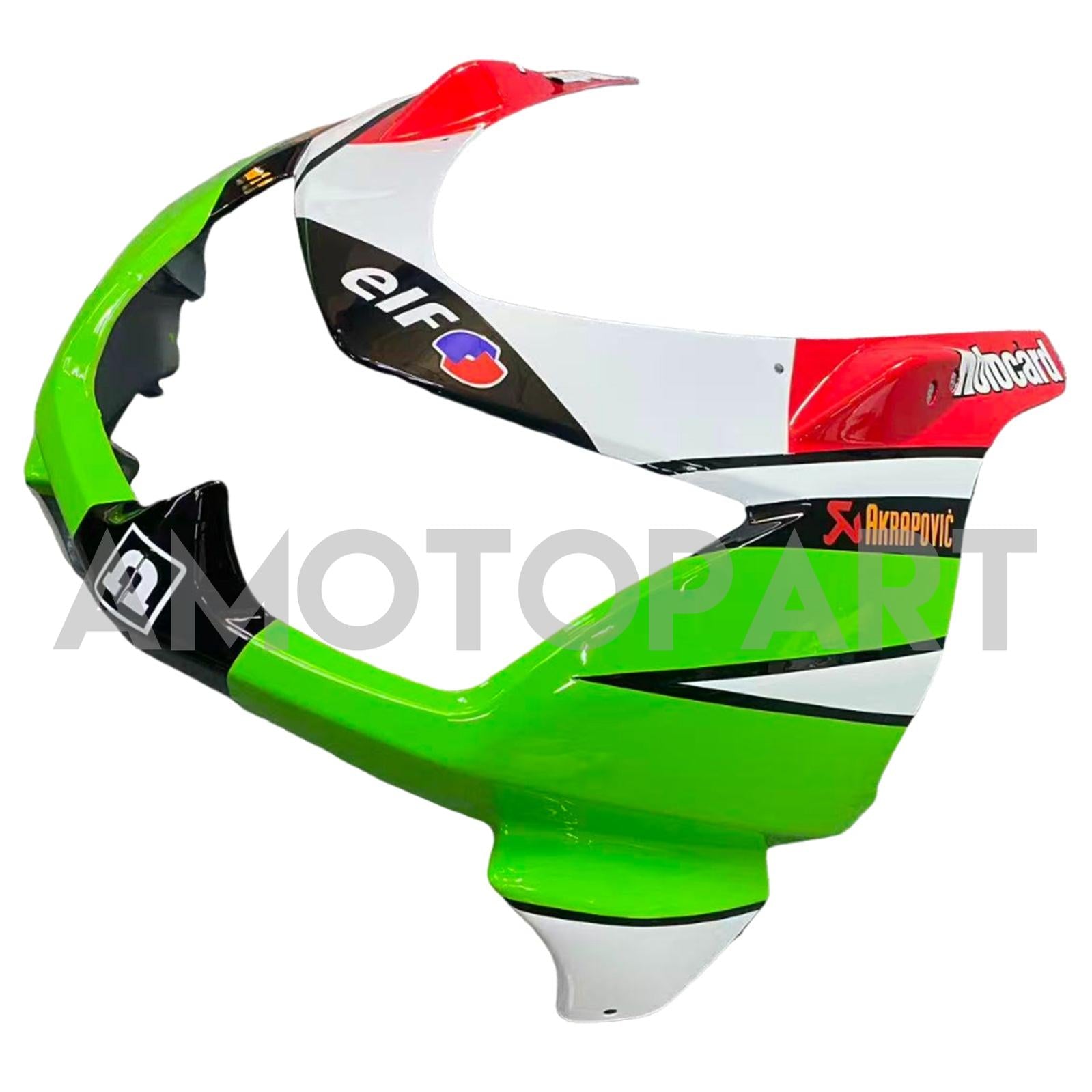 Amotopart 2008–2012 Kawasaki EX250 Ninja250R Schwarz Weiß Grün Verkleidungsset