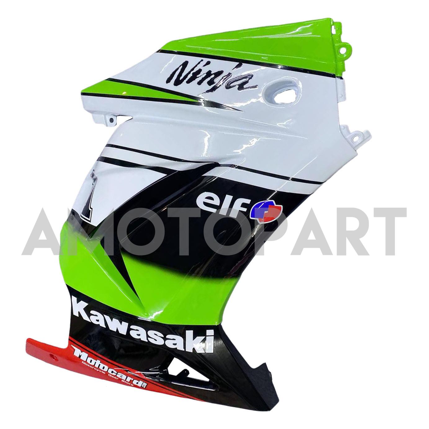 Amotopart 2008-2012 Kawasaki Ex250 Ninja250r Black White Green Fairring Kit