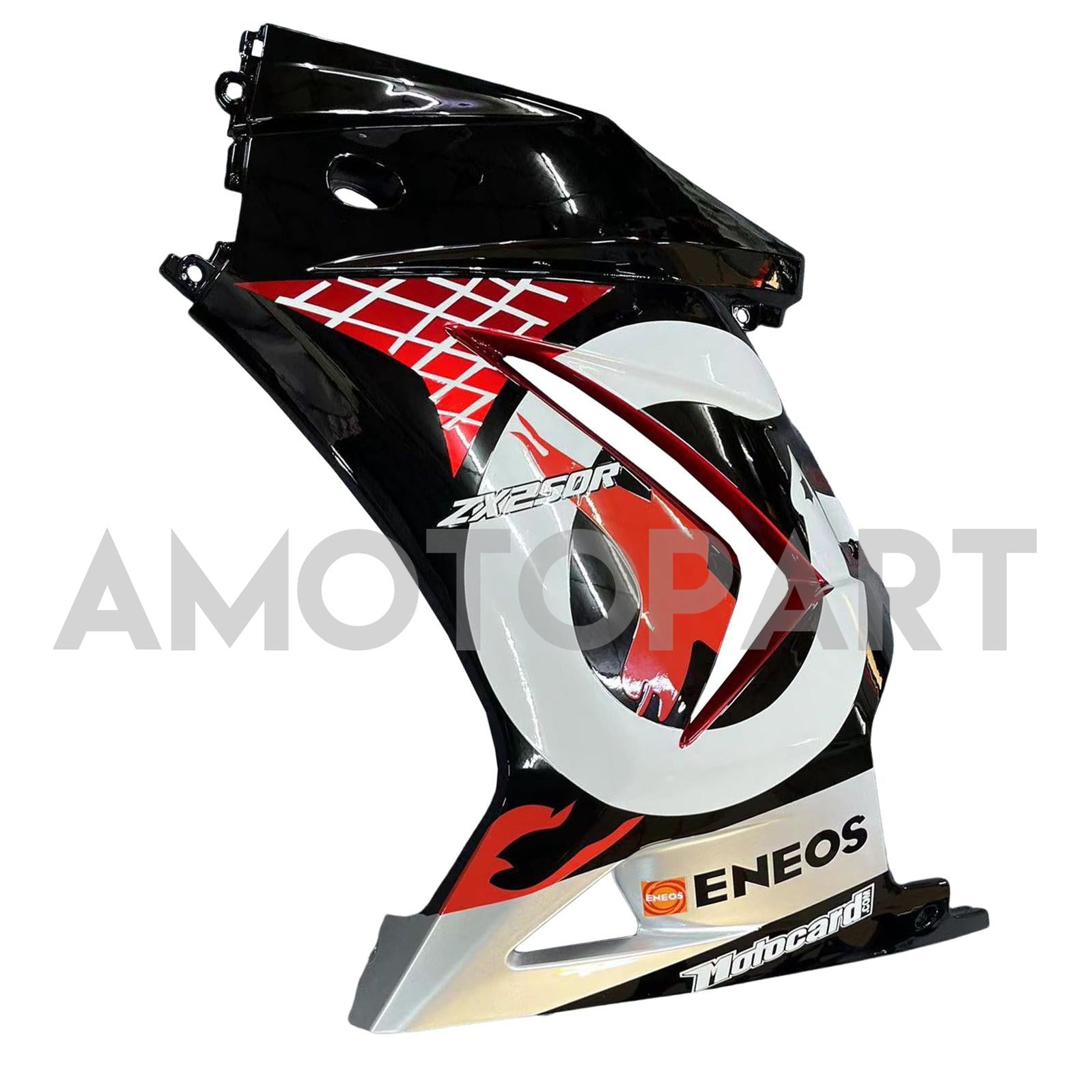 Amotopart 2008-2012 Kawasaki EX250 Ninja250R Black & Red Fairing Kit