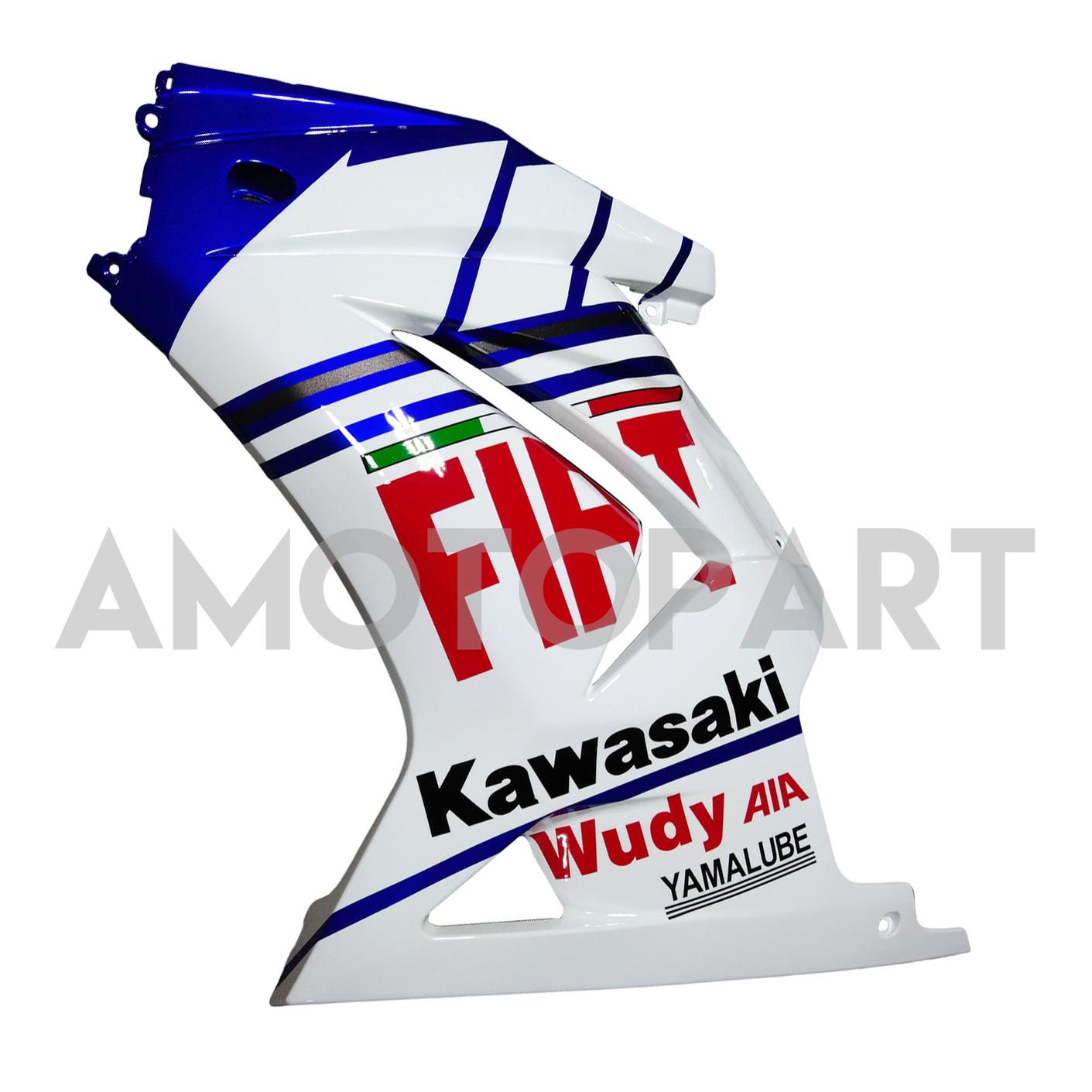 Amotopart 2008-2012 Kawasaki EX250 Ninja250R Kit de carenado negro blanco azul y rojo