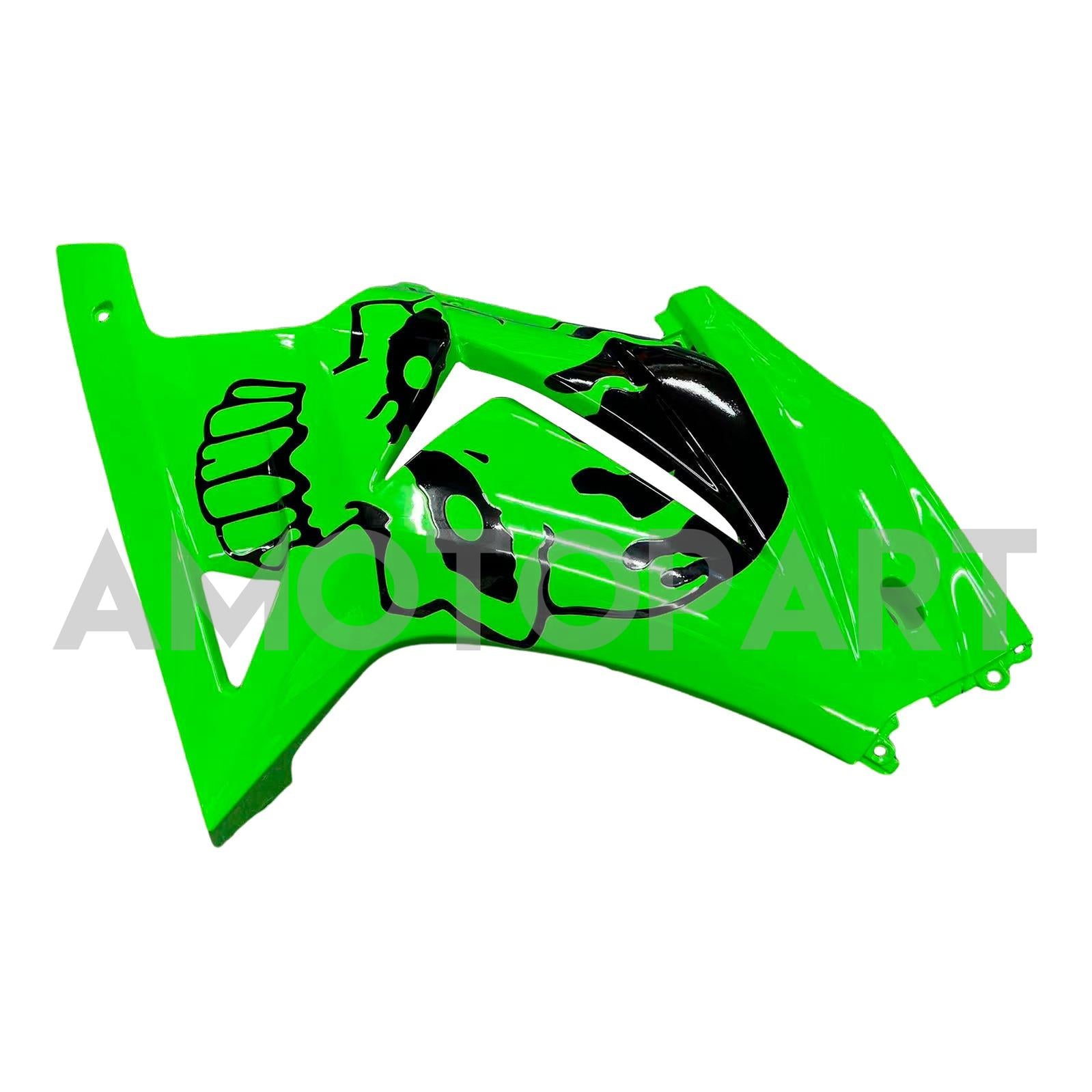 Amotopart 2008-2012 Kawasaki EX250 Ninja250R Vert & Kit de carénage noir