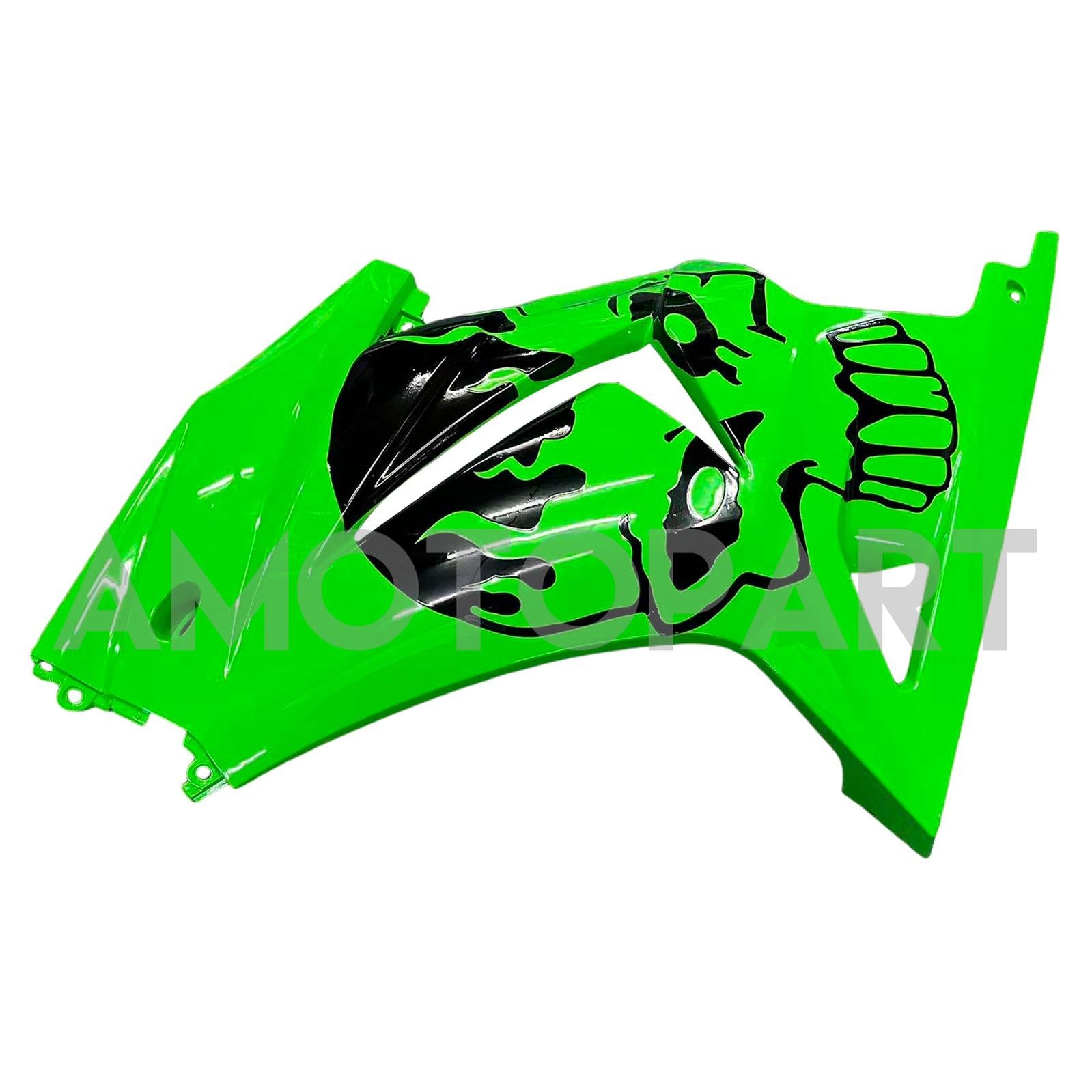 Amotopart 2008-2012 Kawasaki EX250 Ninja250R Vert & Kit de carénage noir