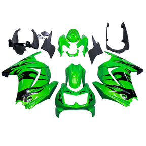 Amotopart 2008-2012 Kawasaki EX250 Ninja250R Kit de carenado negro y verde