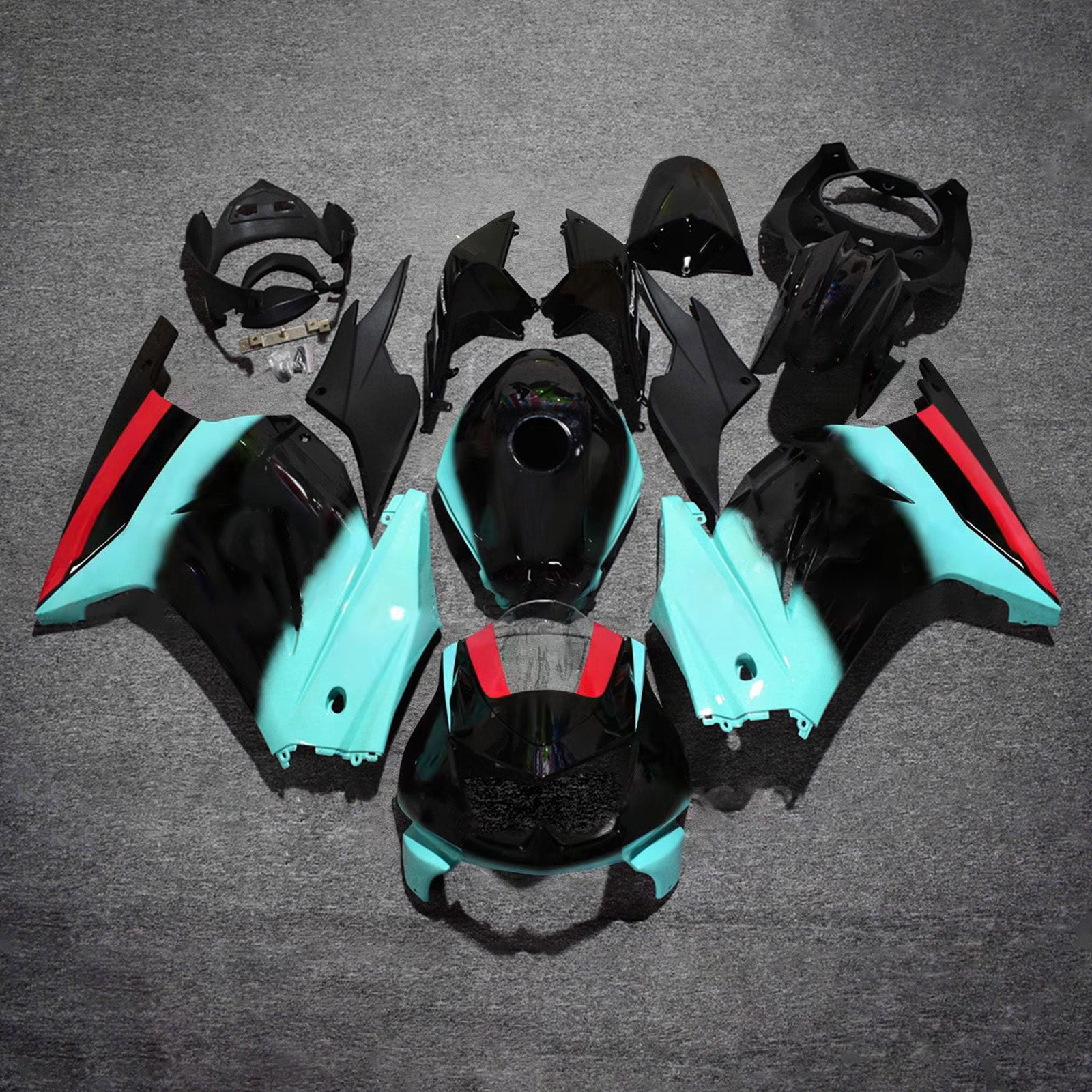 Amotopart 2008-2012 Kawasaki EX250/Ninja250R Black Blue Red Fairing Kit