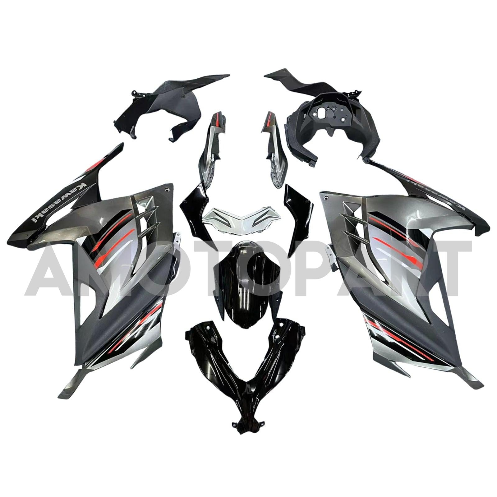 Amotopart 2013-2024 Kawasaki EX300R Fairing Black Kit