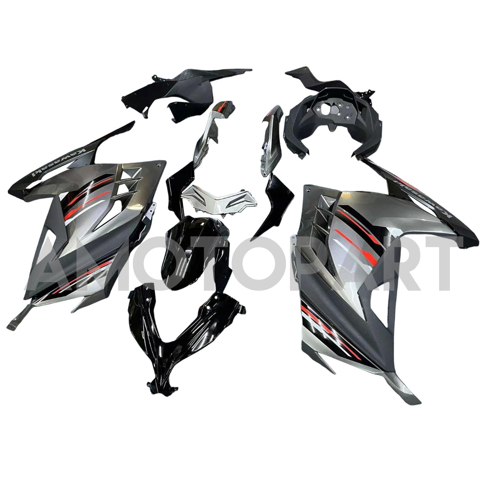 Amotopart 2013-2024 Kawasaki EX300R Fairing Black Kit