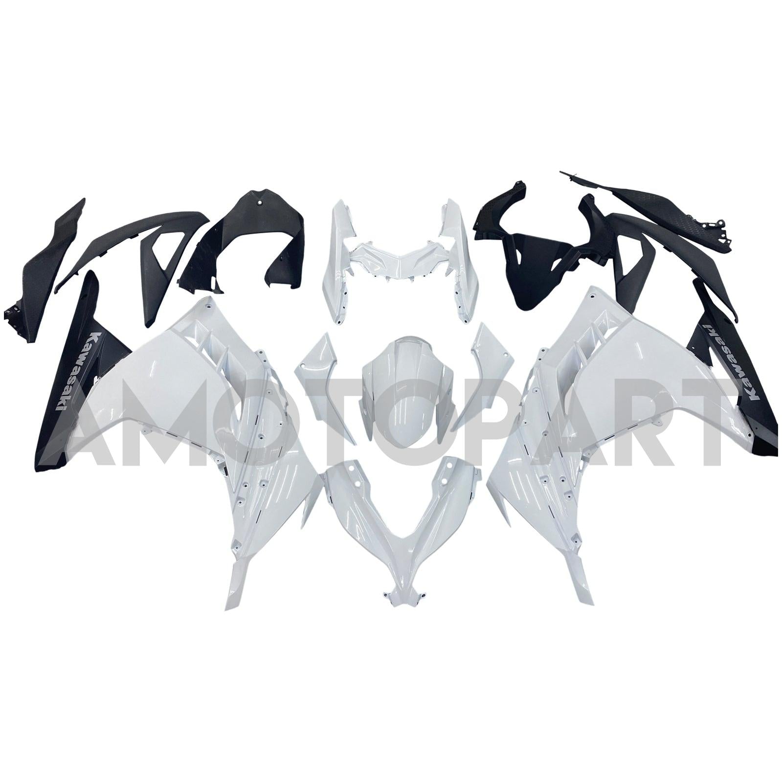 Amotopart 2013-2024 Kawasaki EX300R Fairing White Kit